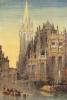Absyde de l'glise St Pierre 1830(martine Seyve)Les bas-cts, les parties hautes de la nef (XVe sicle) de style flamboyant contrastent trs nettement avec l'abside Renaissance commence vers 1518 et termine sans doute un demi-sicle plus tard.